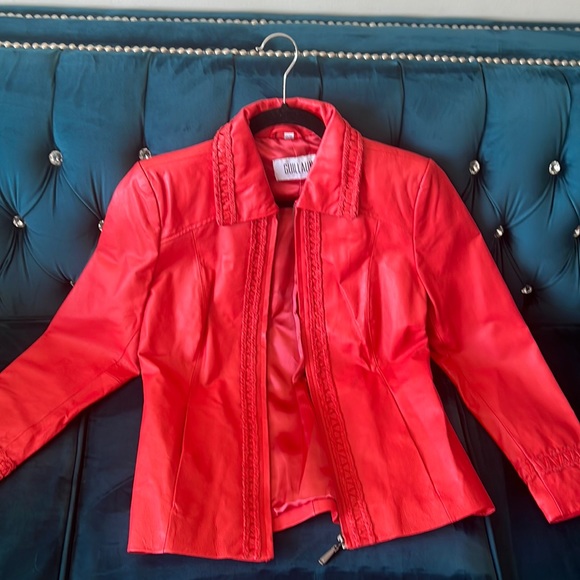 Guillaume Red Leather Jacket - Picture 1 of 3